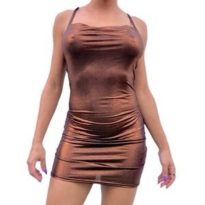 Golden brown mini dress